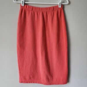 Joan Vass Coral Pink Pencil Skirt
